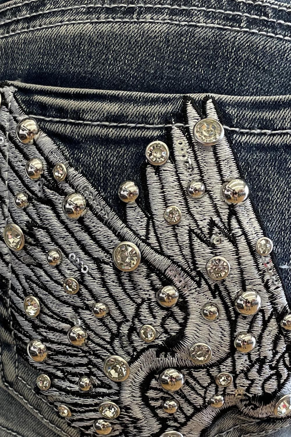 JR SHORTS - DENIM ANGEL WINGS - hotRAGS.com