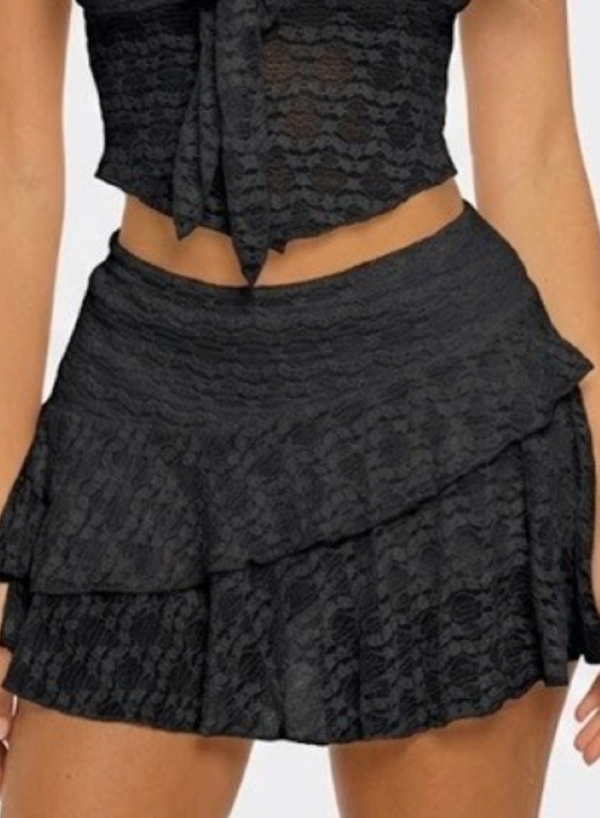 SKIRT - MINI LACE - BLACK