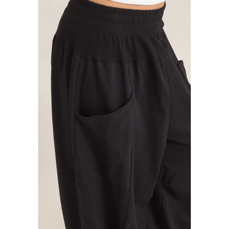 PANT - BAGGY SCRUNCH BOTTOM - Black