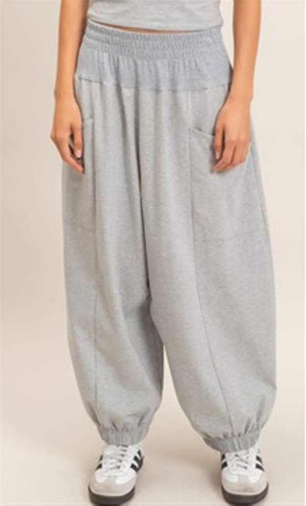 PANT - BAGGY SCRUNCH BOTTOM - Grey