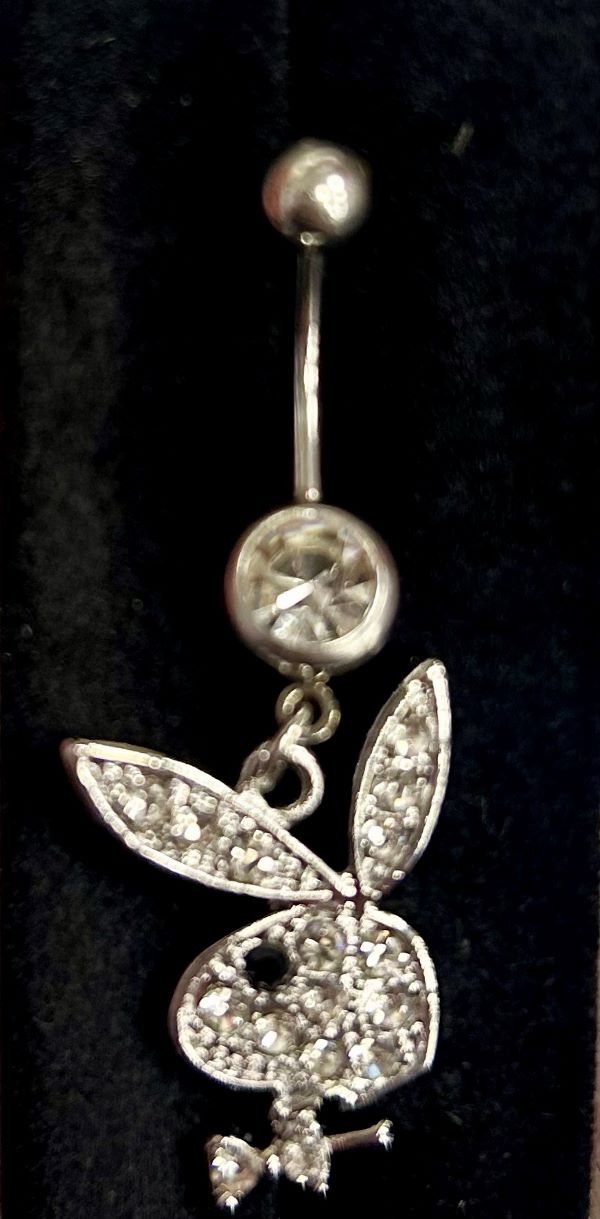BELLY RING - PLAYBOY CLEAR - BLACK