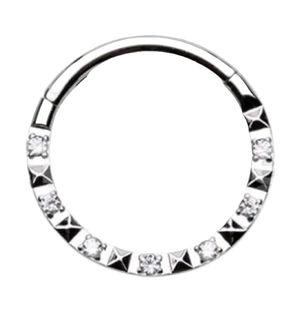 SEPTUM - PYRAMID STAMPED - 16G - Silver