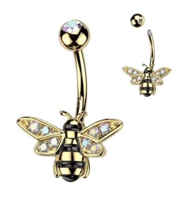 BELLY RING - BEE - GOLD