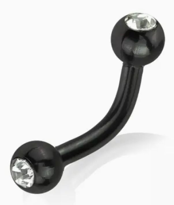 EYEBROW - 16G 5/16 - BLACK CZ