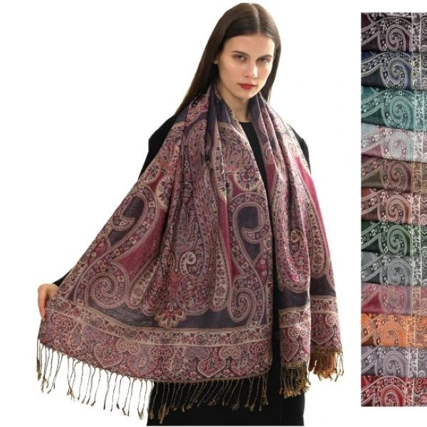 PASHMINA - PAISLEY MULTI PRINT - Dark