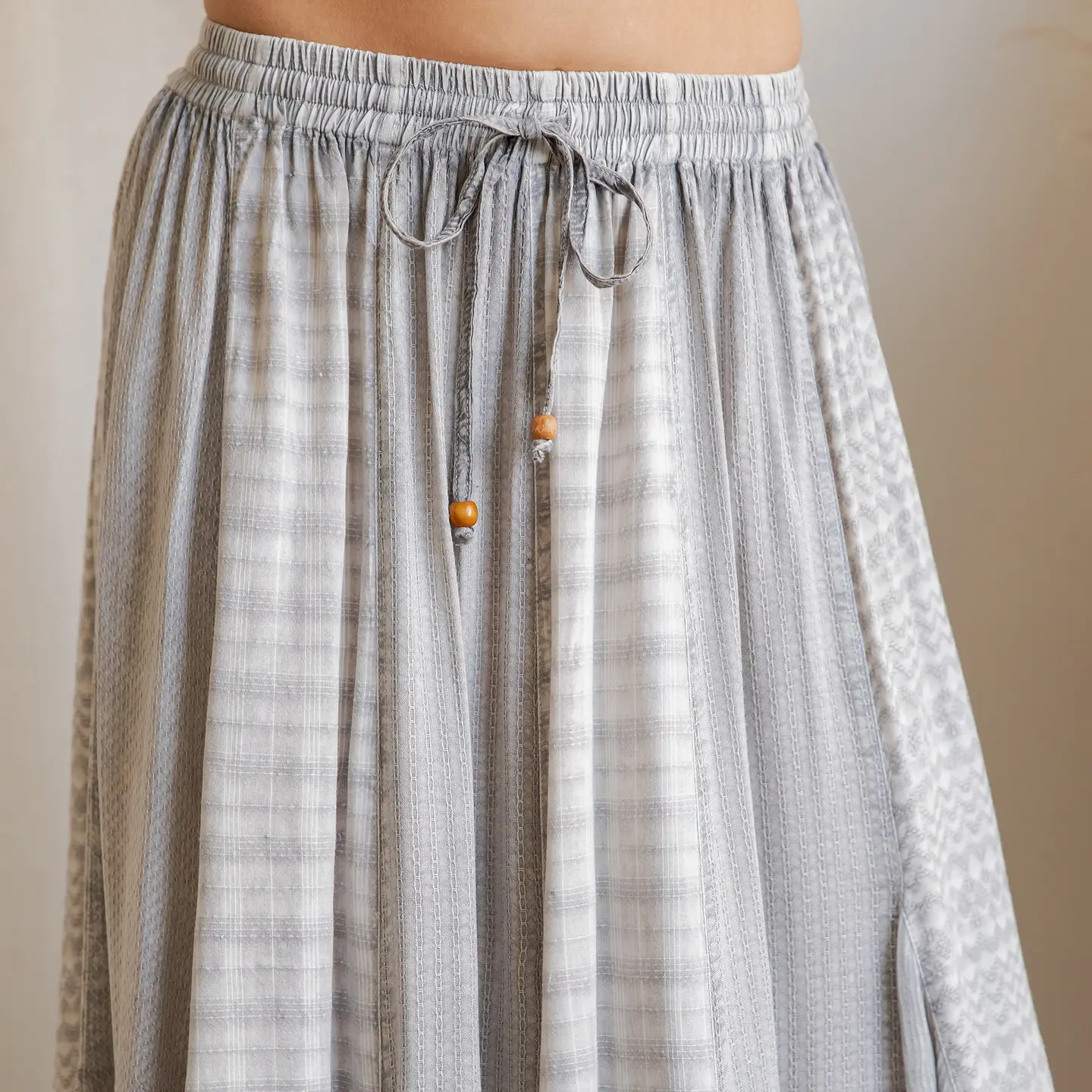 SKIRT - MAXI PATCHWORK ARTISAN - Grey