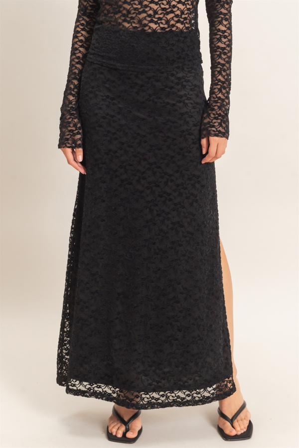 SKIRT - MAXI LACE SIDE SLIT