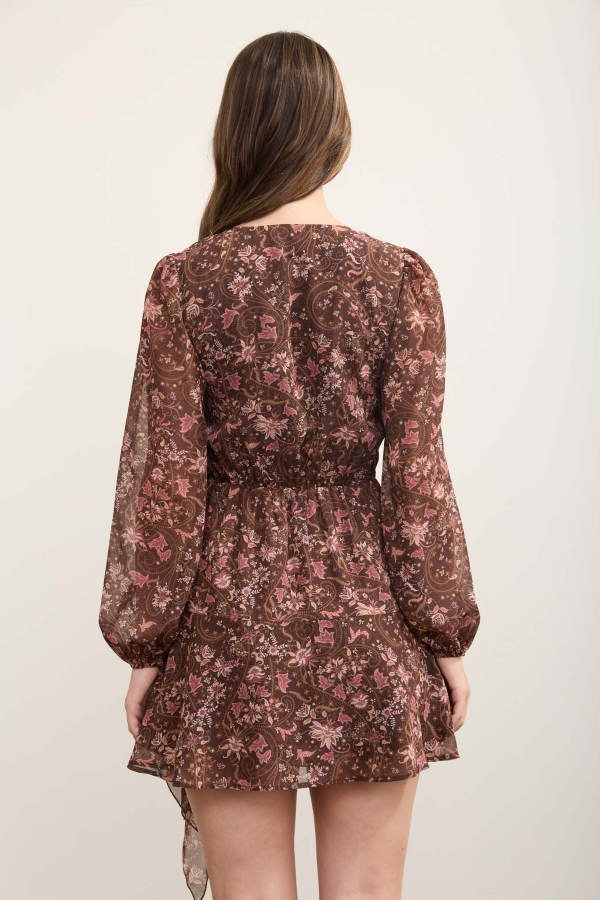 DRESS - LONG SLEEVE MINI FLORAL