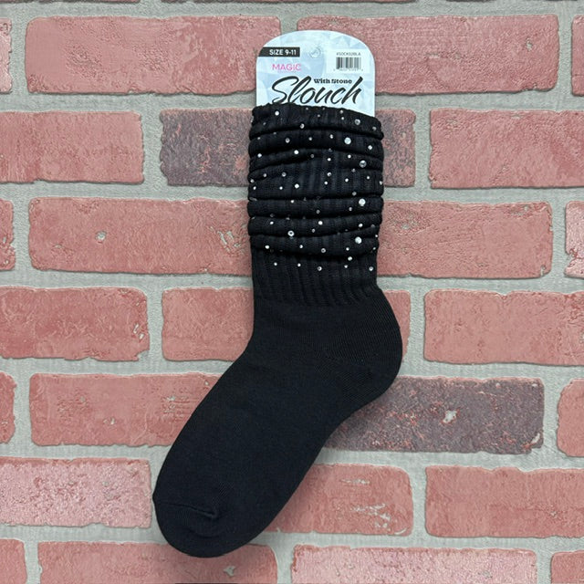 Socks - Black Rhinestone