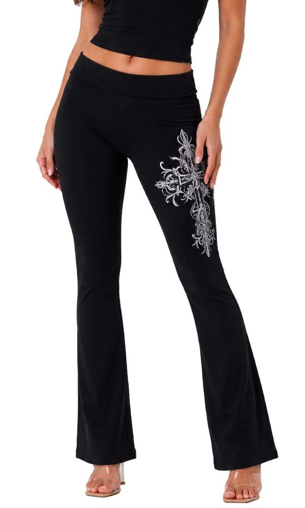PALAZZO PANT - FLAIR Black Cross