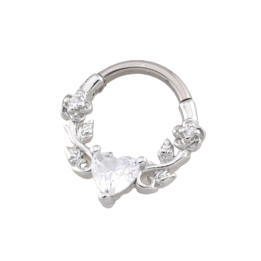 SEPTUM - 16G VINE ROSE Clear - Silver