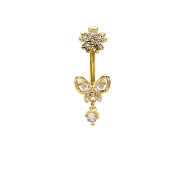 BELLY RING - FLOWER - GOLD