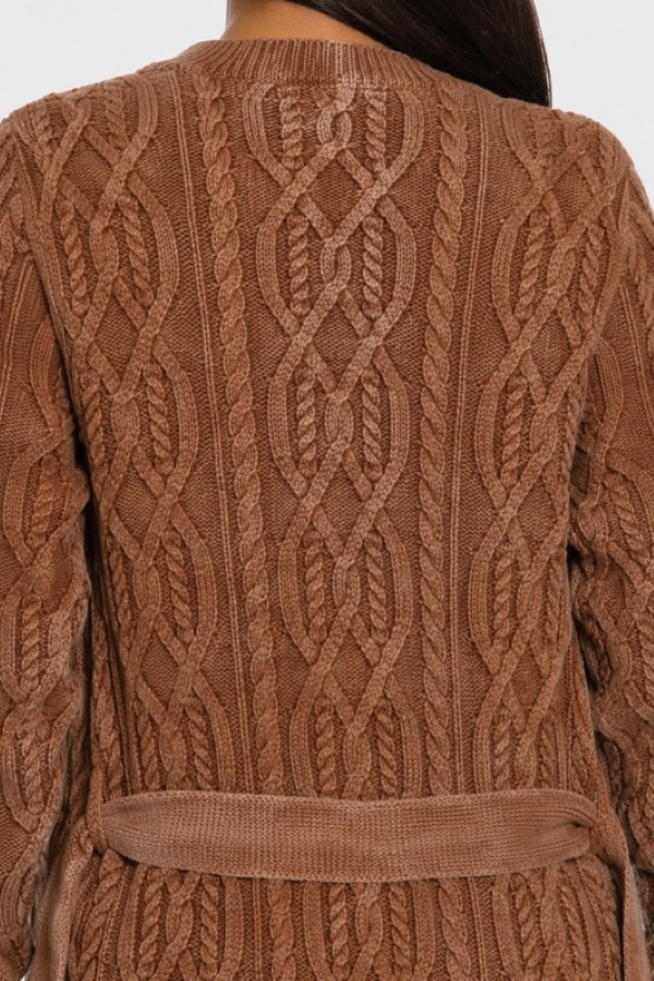 CARDIGAN - MINERAL WASH - Mocha