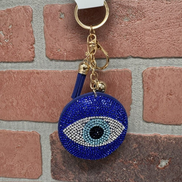 KEYCHAIN - BLING PUFF BLUE EVIL