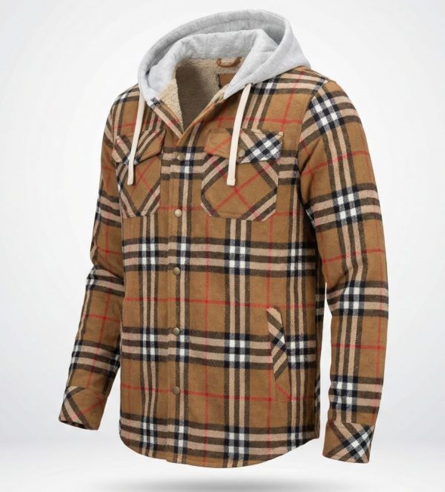 Men's FLANNEL SHERPA Jacket- YELLOW