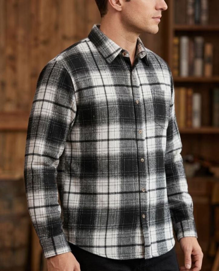 Men's FLANNEL SHIRT - BLACK