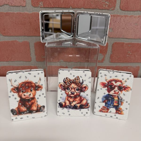 COMPACT - MIRROR HIGHLAND COW