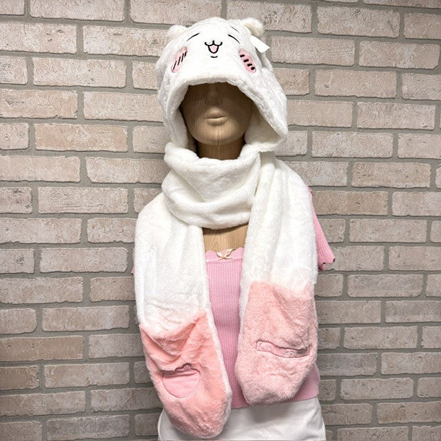 HAT - PLUSH CHIIKAWA - WHITE PINK