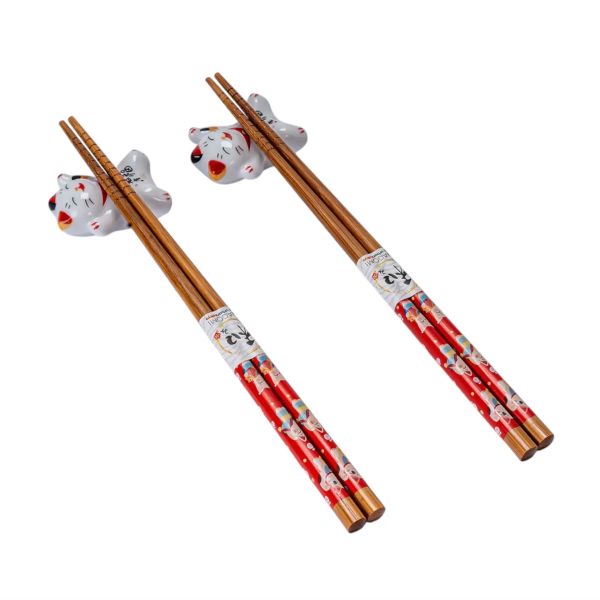 CHOPSTICKS - 2 PAIR CAT AND REST