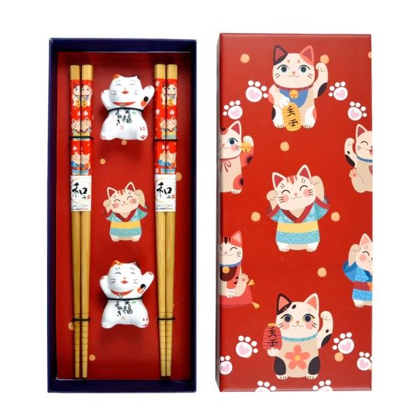 CHOPSTICKS - 2 PAIR CAT AND REST