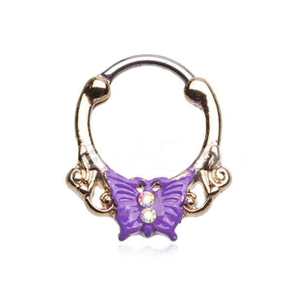 SEPTUM - 16G BUTTERFLY PURPLE