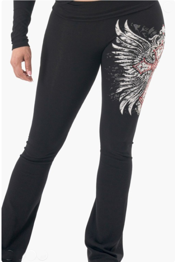 PALAZZO PANTS - WINGED CROSS