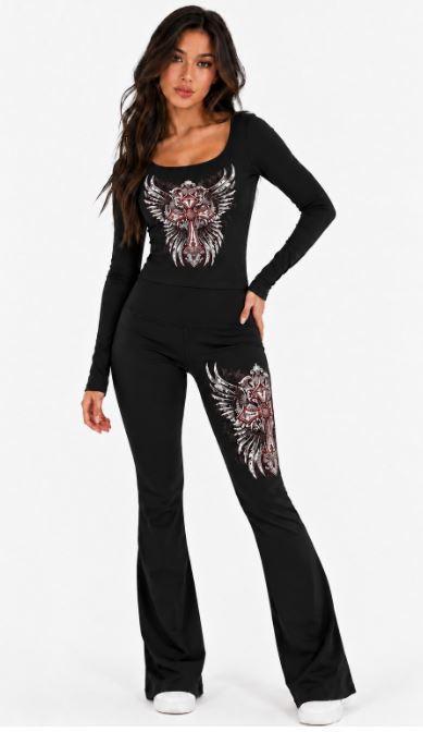 PALAZZO PANTS - WINGED CROSS