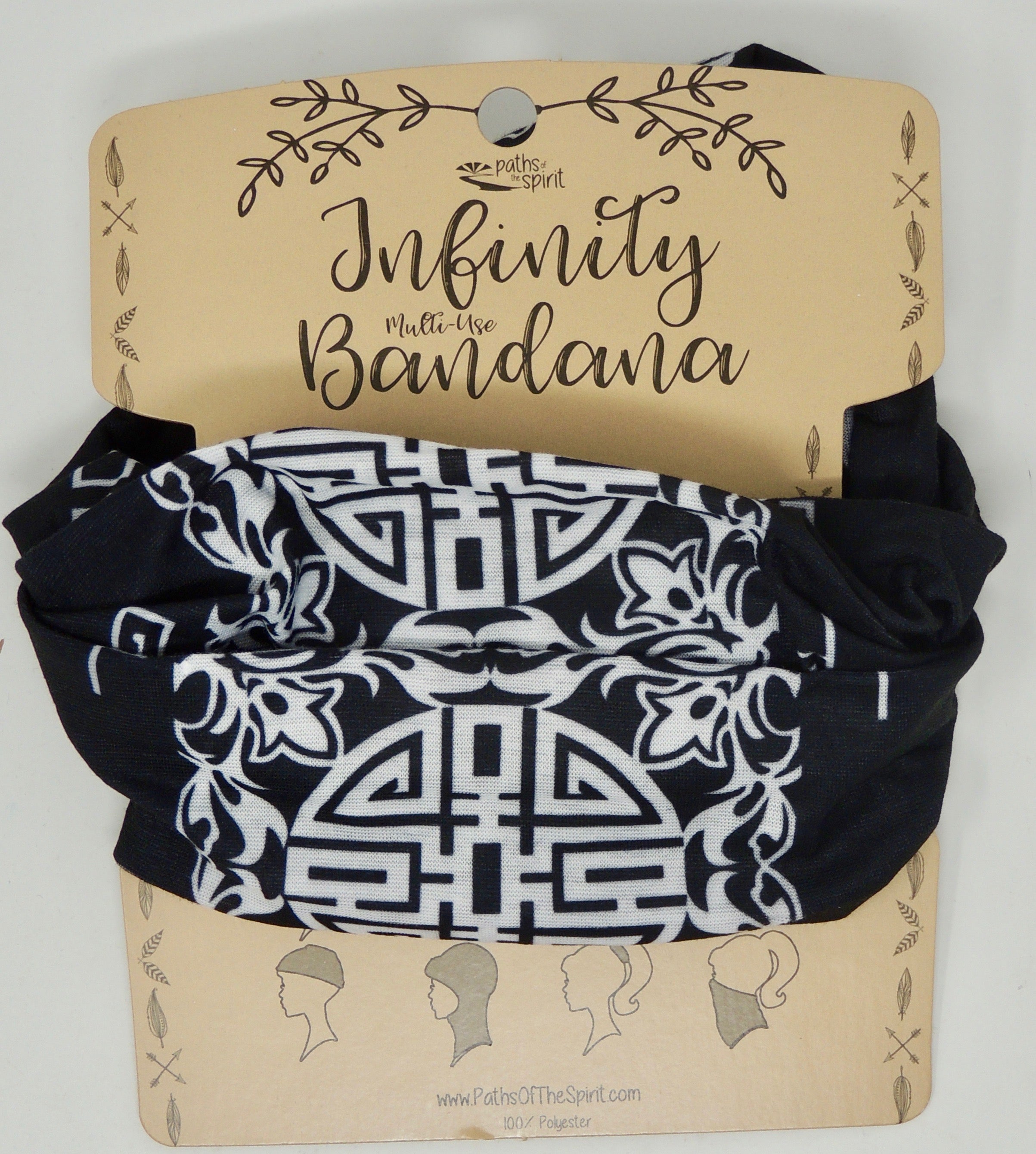 Headband - Infinity - Black Mandala-hotRAGS.com