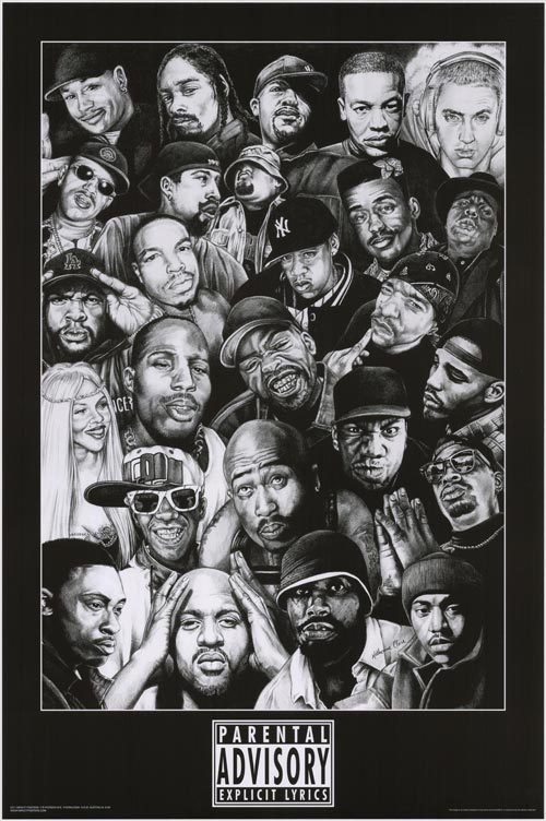 Poster Rap Stars Black White