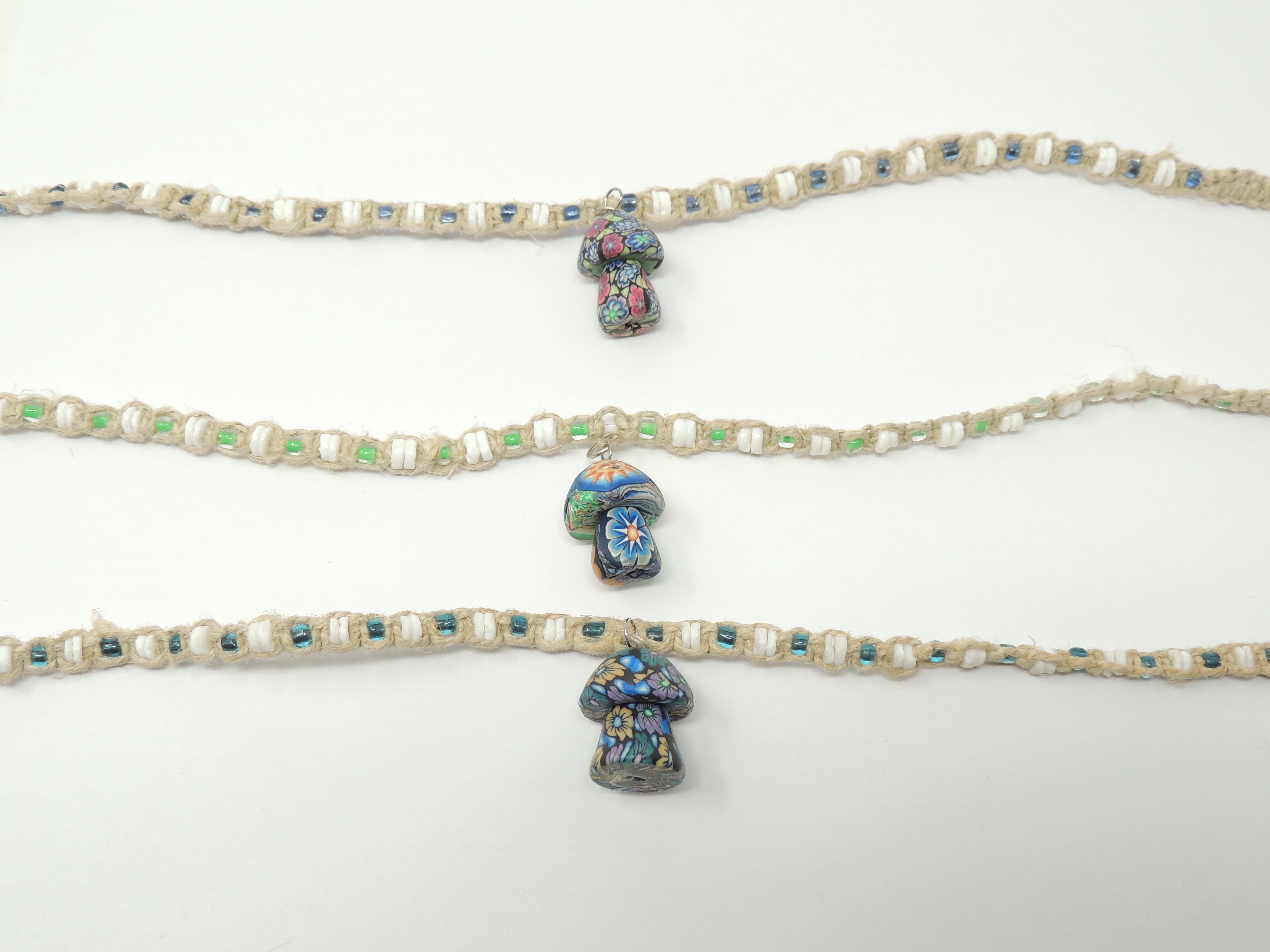 Necklace - Hemp Fimo Mushroom-hotRAGS.com