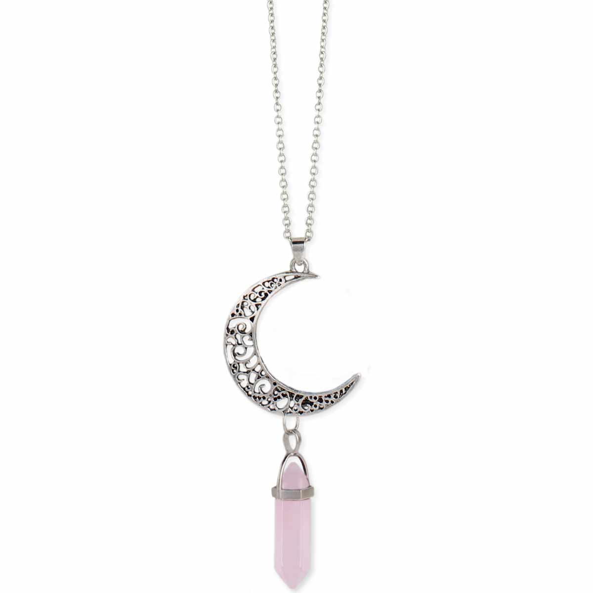 Necklace Moon Rose Quartz-hotRAGS.com