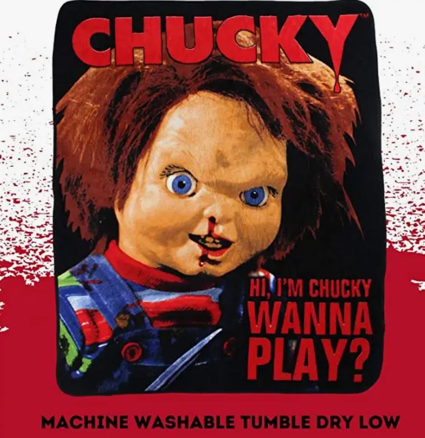 Blanket - Chucky "Wanna Play" Raschel Throw 50” x 60”-hotRAGS.com