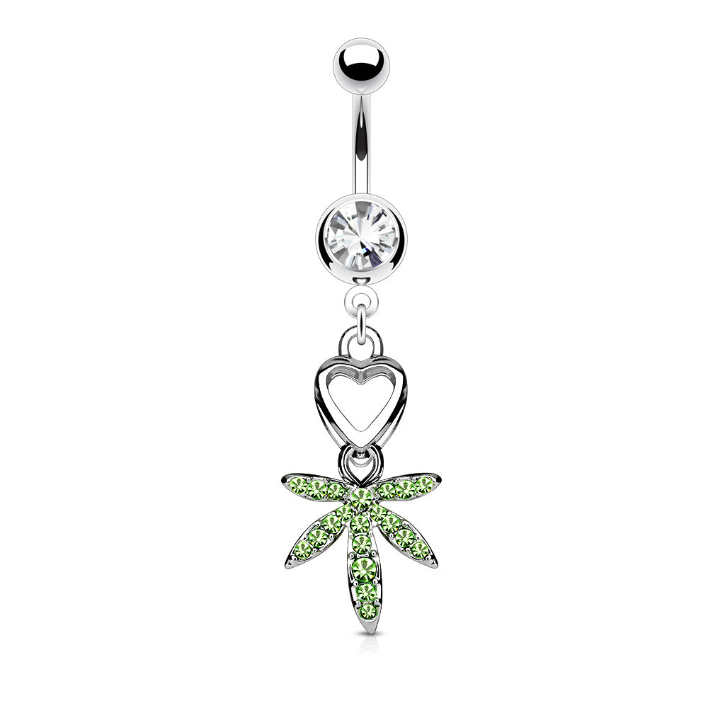 Belly Ring - Heart Leaf Green-hotRAGS.com