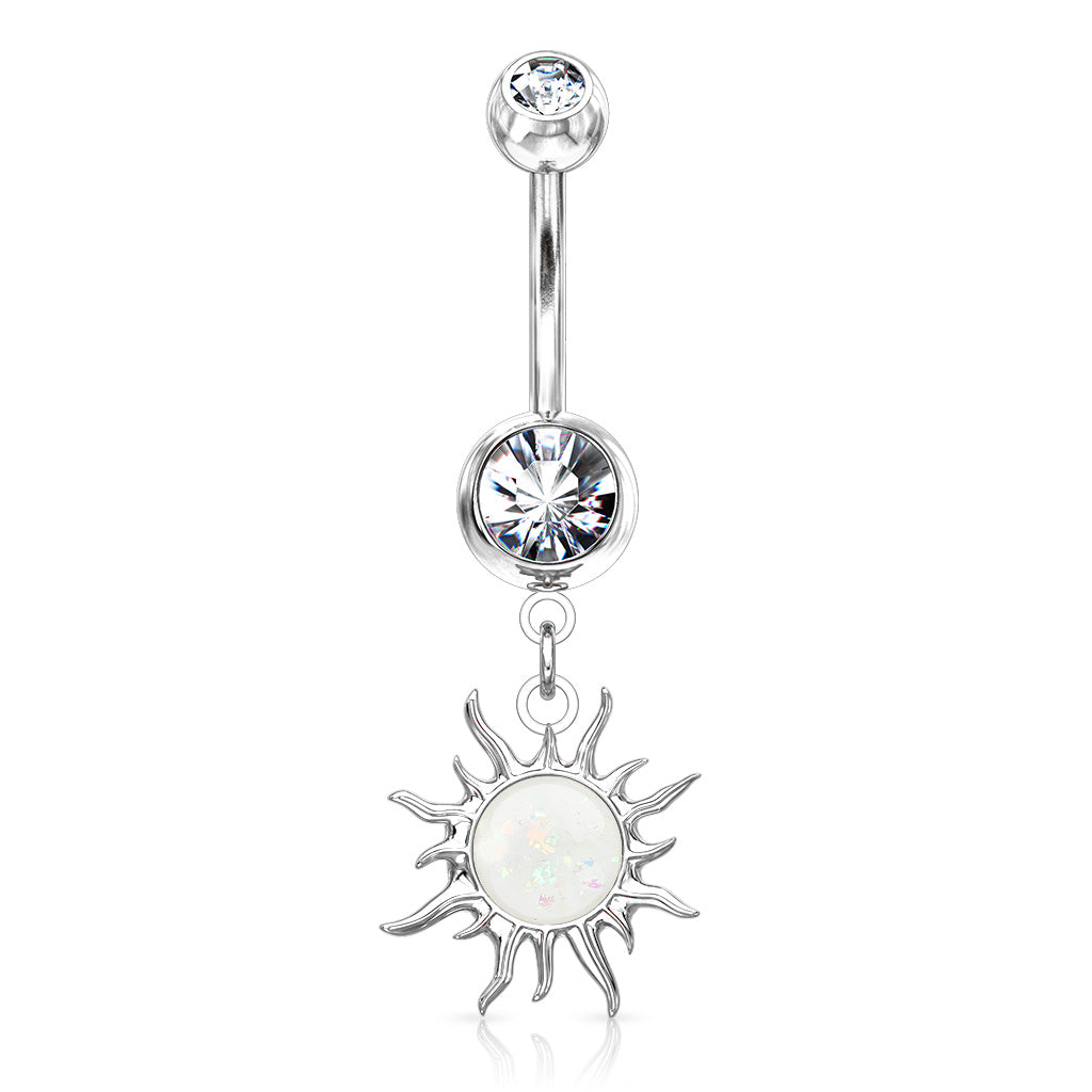 Belly Ring - Sun Opal Glitter-hotRAGS.com