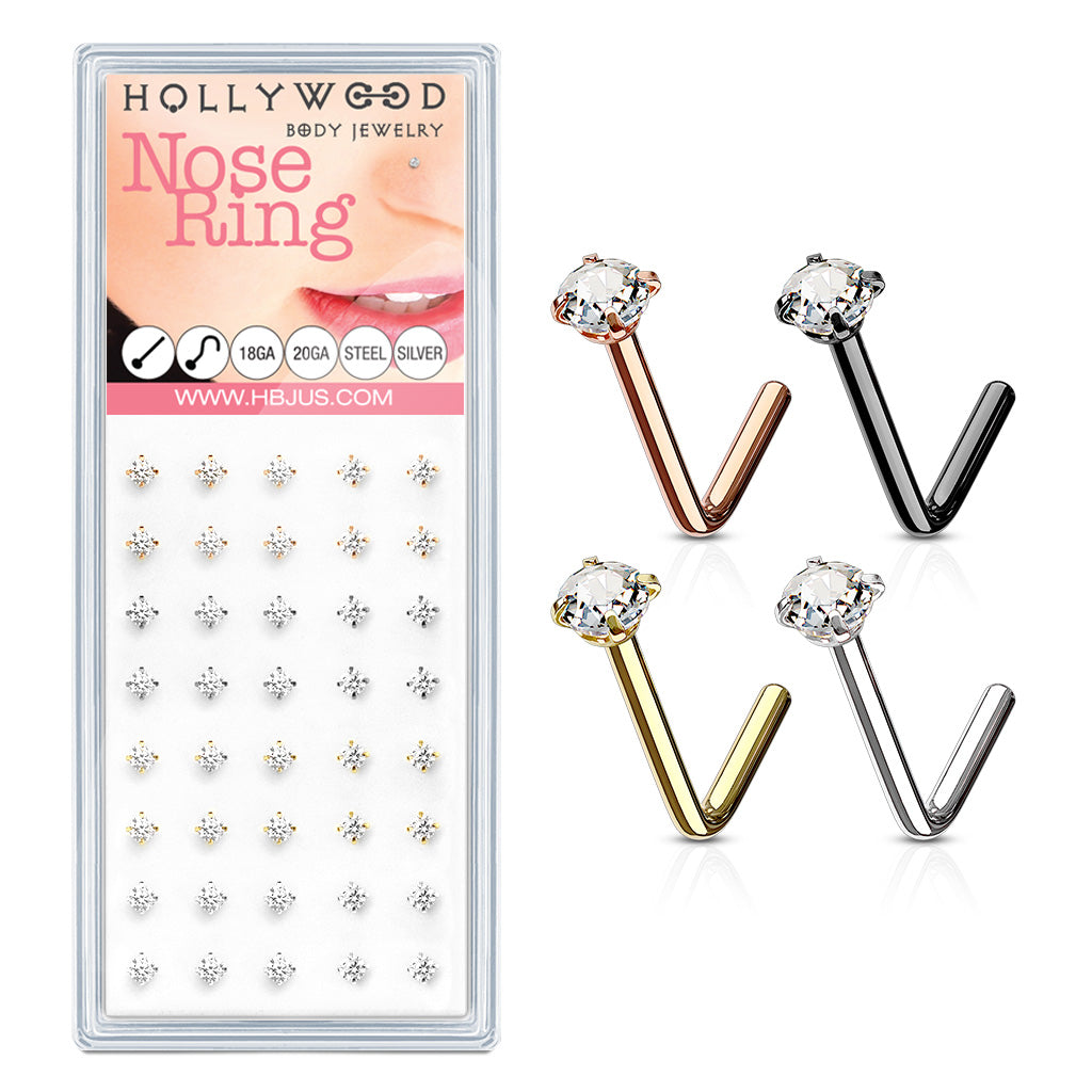 Nose L Bend -Clear Crystal - 3mm-hotRAGS.com