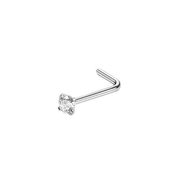 Nose L Bend - Clear Crystal - 20 G-hotRAGS.com