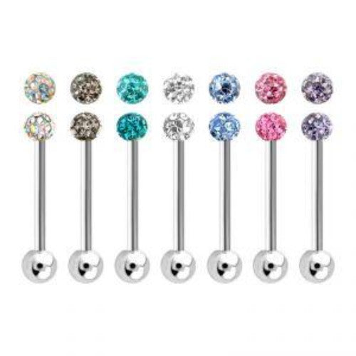 Barbell - 14g 5/8 - Clear Gem-hotRAGS.com