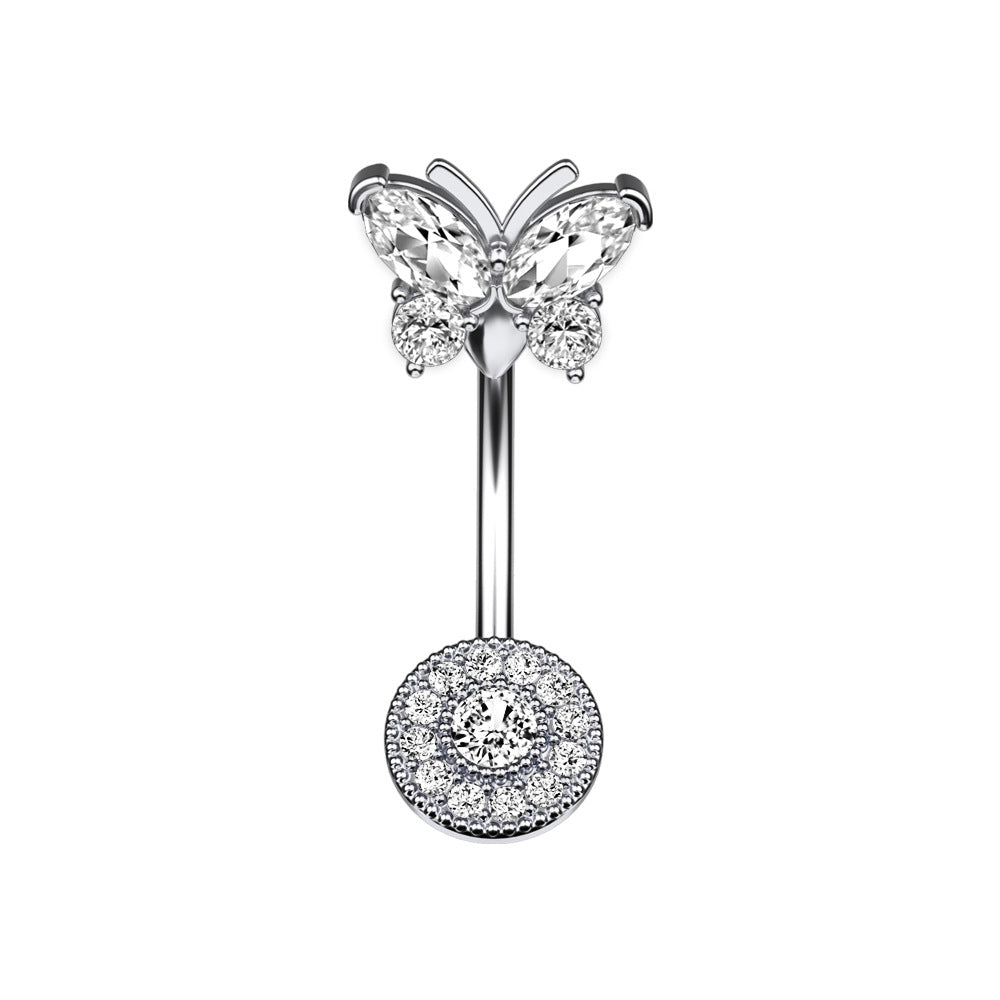 Belly Ring - Crystal Butterfly-hotRAGS.com