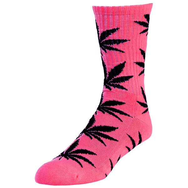 Socks Leaf Pink Black-hotRAGS.com