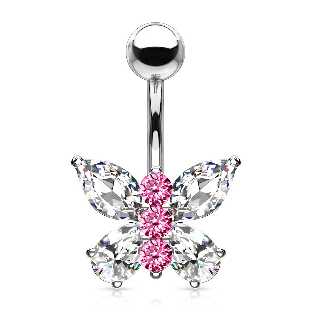Belly Ring - Butterfly Two Tone-hotRAGS.com
