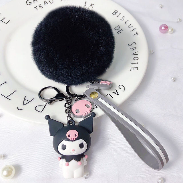 Keychain - Kuromi with Black Pom Pom-hotRAGS.com