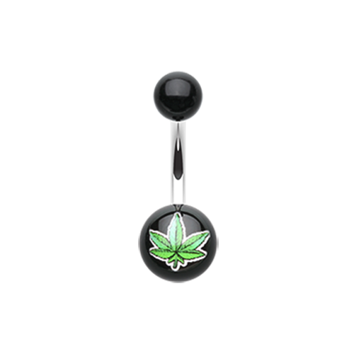 Pot leaf outlet belly ring