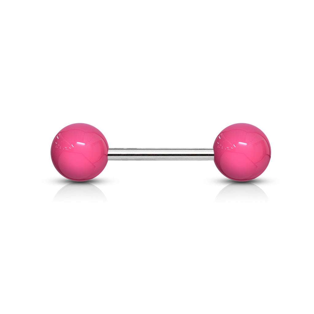Barbell - 14 G Pink Plastic Ball-hotRAGS.com