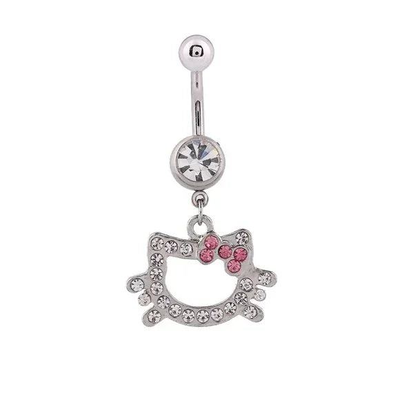 at lege Ja Uundgåelig Belly Ring Hello Kitty Outline | hotRAGS.com