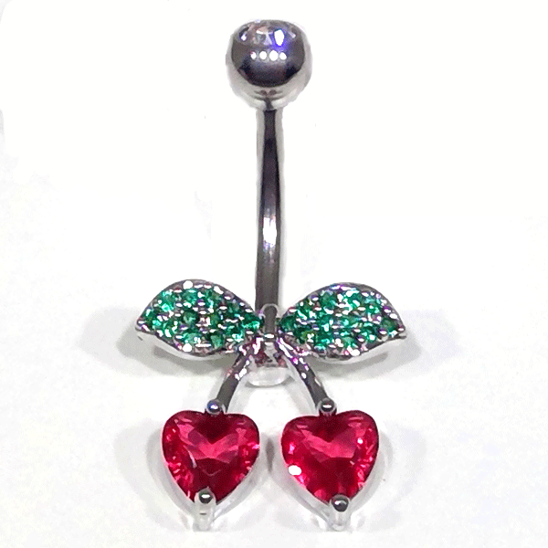 Belly Ring Heart Cherry-hotRAGS.com