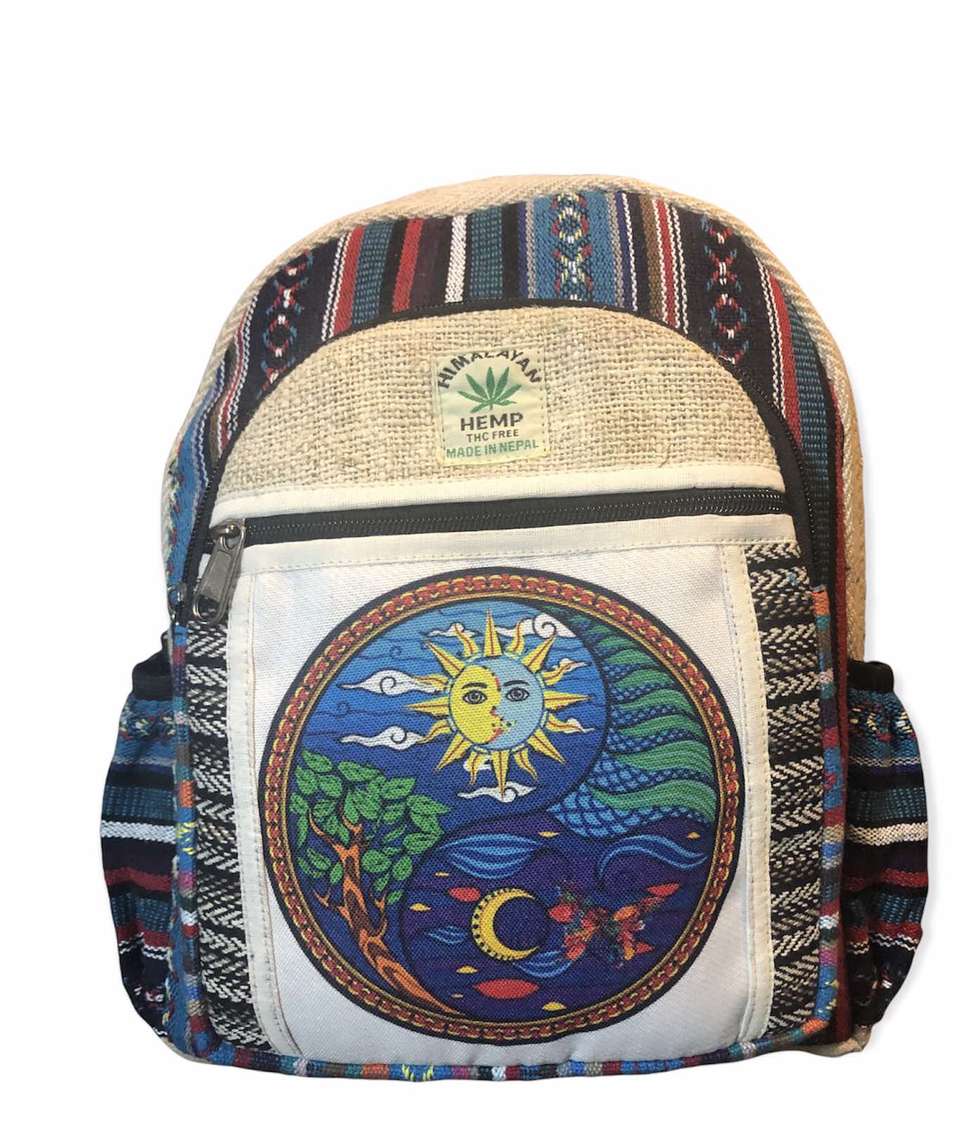 Cotton Hemp Ying Yang Sun Moon Mini Backpack-hotRAGS.com