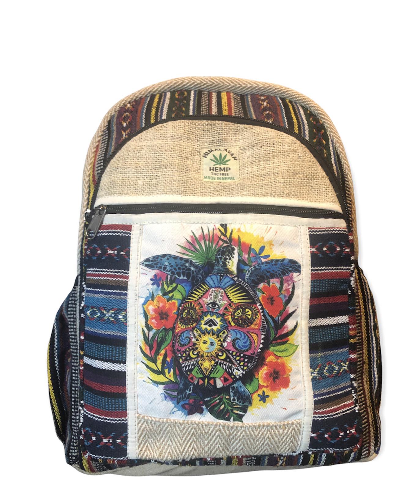 Cotton Hemp Peace Sun Moon Multi Turtle Mini Backpack-hotRAGS.com