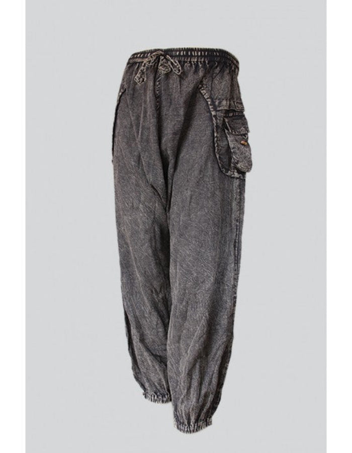 Pants - Cotton Stonewashed - Black-hotRAGS.com