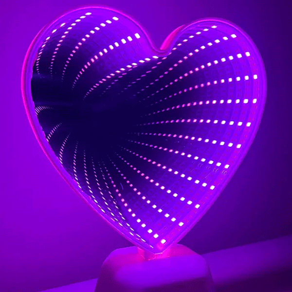 Infinity Mirror Heart Light