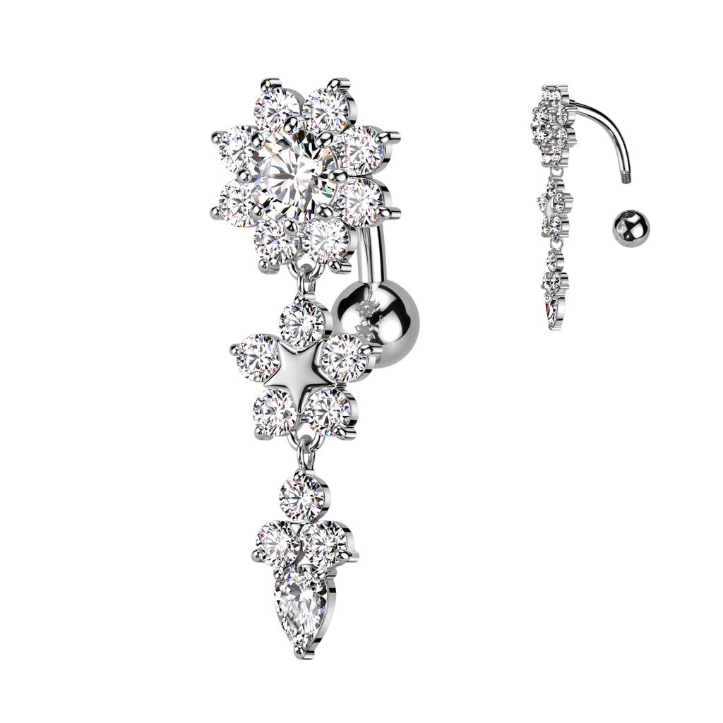 Belly Ring - Top-Down Flower-hotRAGS.com